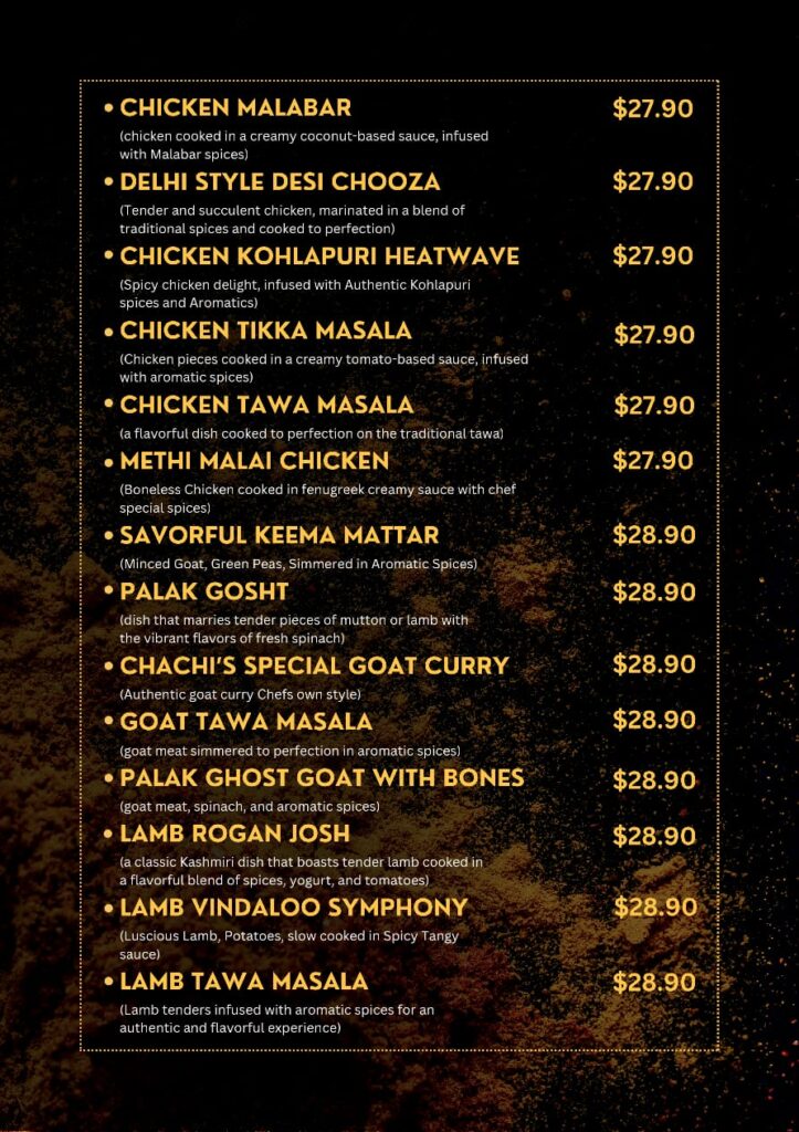 food menu