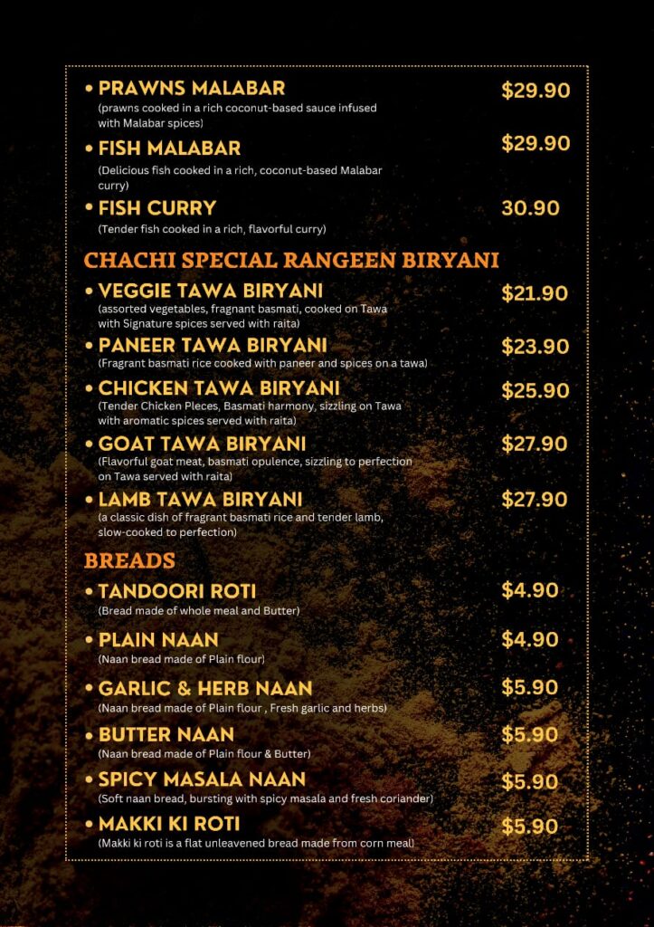 menu