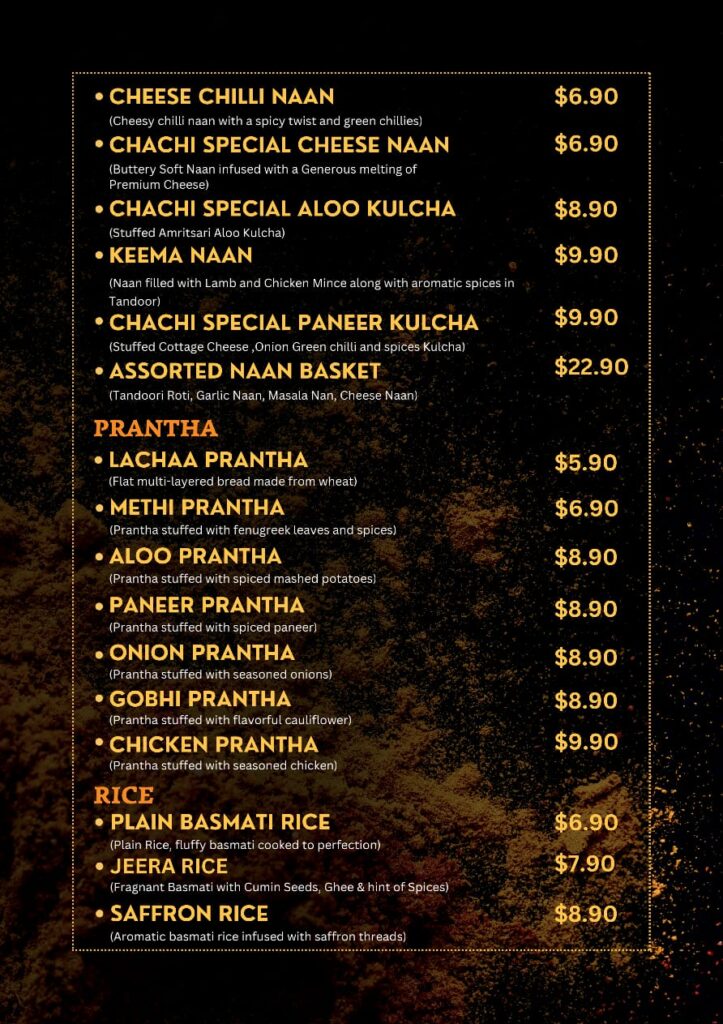food menu